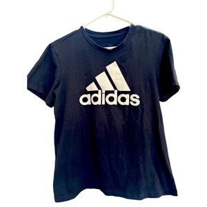 WOMENS ADIDAS REGULAR FIT TEE CLASSIC SIZE MEDIUM BLACK AND WHITE